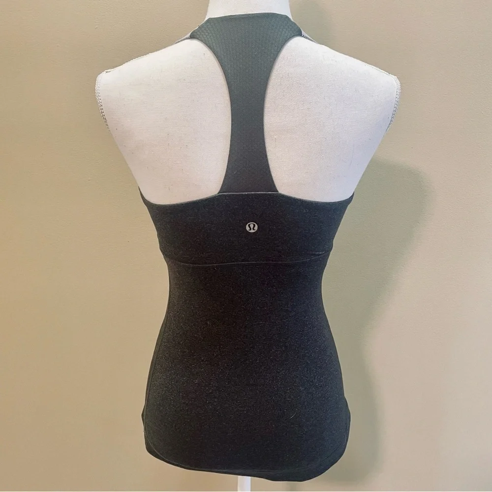 Lululemon Gray Stripe Athletic Tank Top Size 4